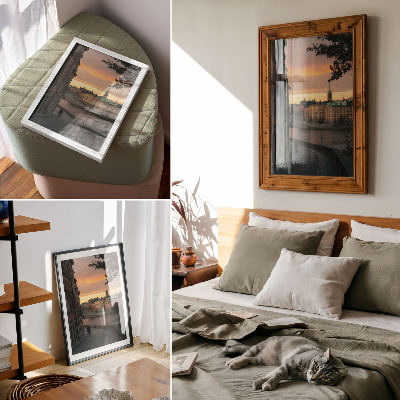 Art print Historic buildings, evening, peaceful atmosphere
