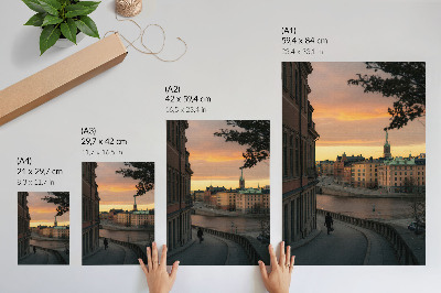 Art print Historic buildings, evening, peaceful atmosphere