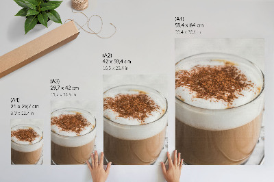 Decorative poster Coffee with foam, warm colors, harmony