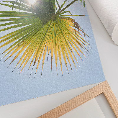 Poster Palm leaves blue background sunlight
