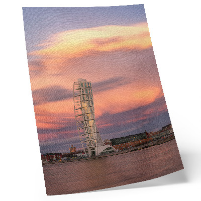 Art print Modern tower pastel sky sunset
