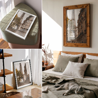 Premium wall art Eiffel Tower architecture trees warm colors