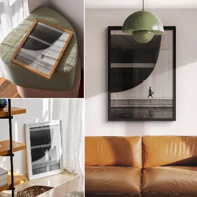 Art print modern simplicity bold geometry in harmonious monochrome