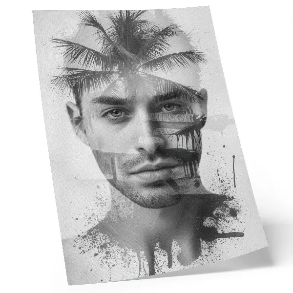 Premium wall art impressive minimalist man's face