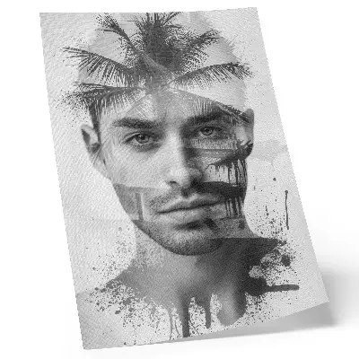 Premium wall art impressive minimalist man's face