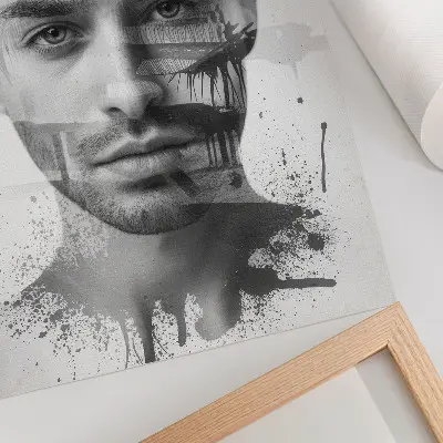 Premium wall art impressive minimalist man's face