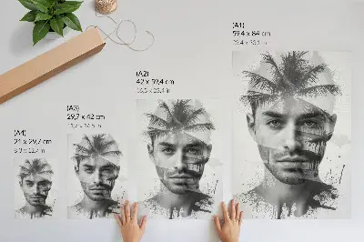 Premium wall art impressive minimalist man's face