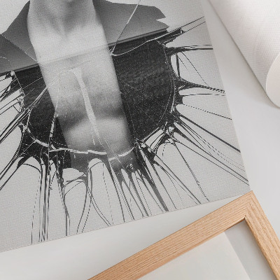 Decorative poster Black and white portrait with a glass effect