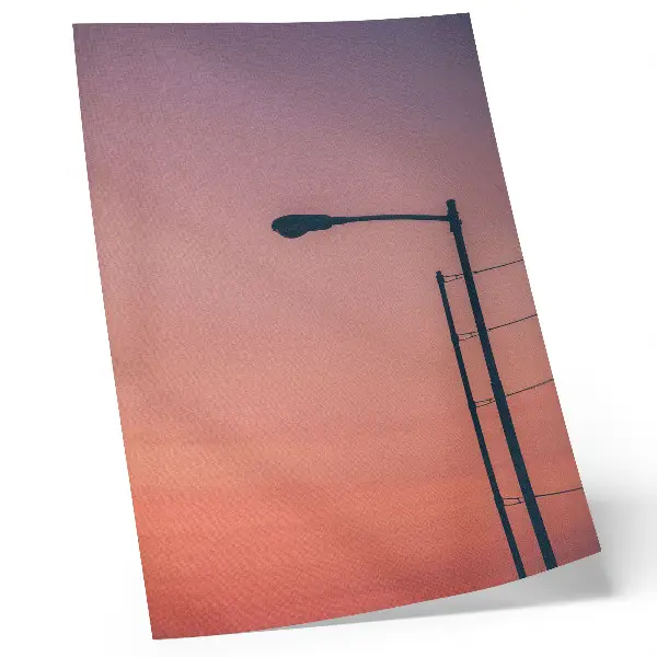 Art print minimalist sunset lamp in a modern style