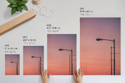 Art print Minimalist lamp romantic sunset modernity