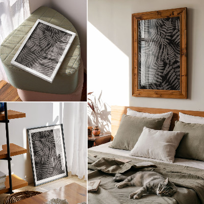 Premium wall art Sensual fern in black and white, symmetry, elegance