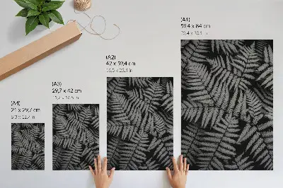 Premium wall art sensual fern in black and white with symmetry and elegance