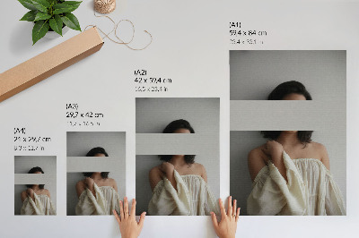 Art print Variable balance of white and beige minimalist style