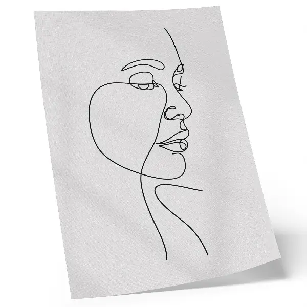 Minimalist face line art poster with a clean and simple design