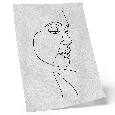 Minimalist face line art poster with a clean and simple design
