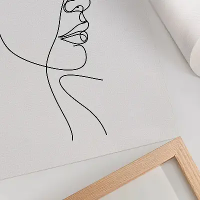 Minimalist face line art poster with a clean and simple design