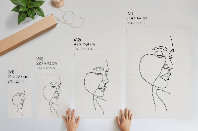 Poster Minimalist face line art without unnecessary details