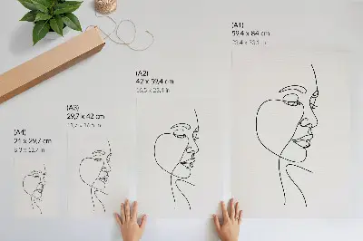 Minimalist face line art poster with a clean and simple design