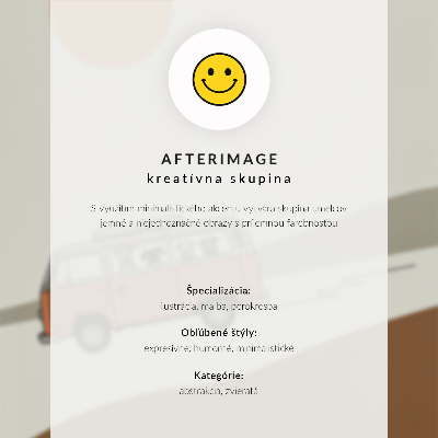 Art print Orange camper minimalist vacation