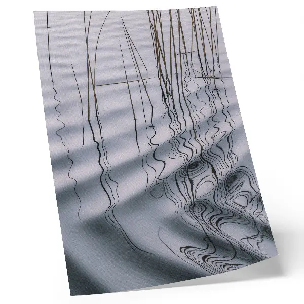 Poster minimalist motif featuring waves and lines on the water