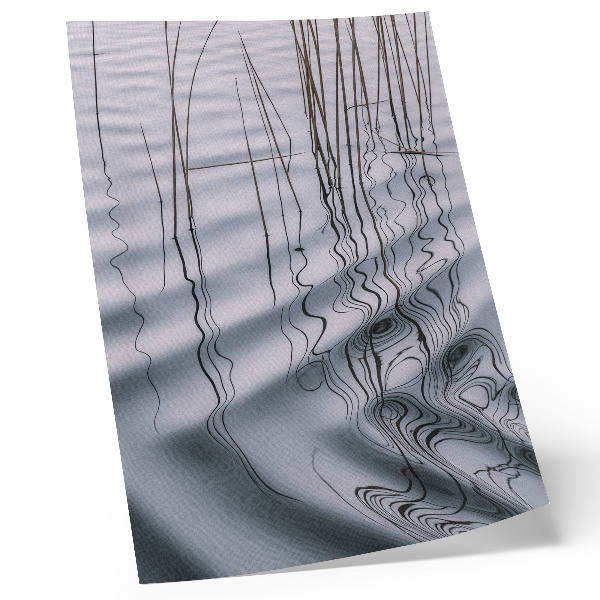Poster Waves and lines on the water minimalist motif