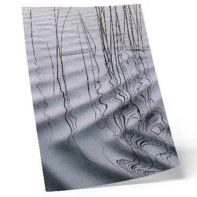 Poster minimalist motif featuring waves and lines on the water