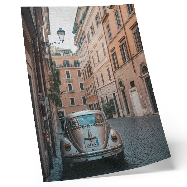 Art print Street with a car, classic architecture