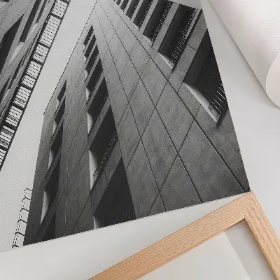 Modern architecture wall art with geometric lines