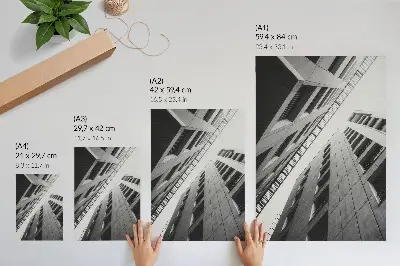 Modern architecture wall art with geometric lines