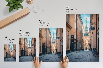 Premium wall art Picturesque street with medieval buildings