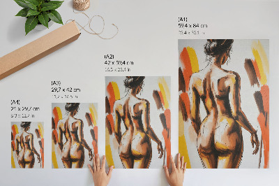 Art print Silhouette in warm colors, dynamic and expressive