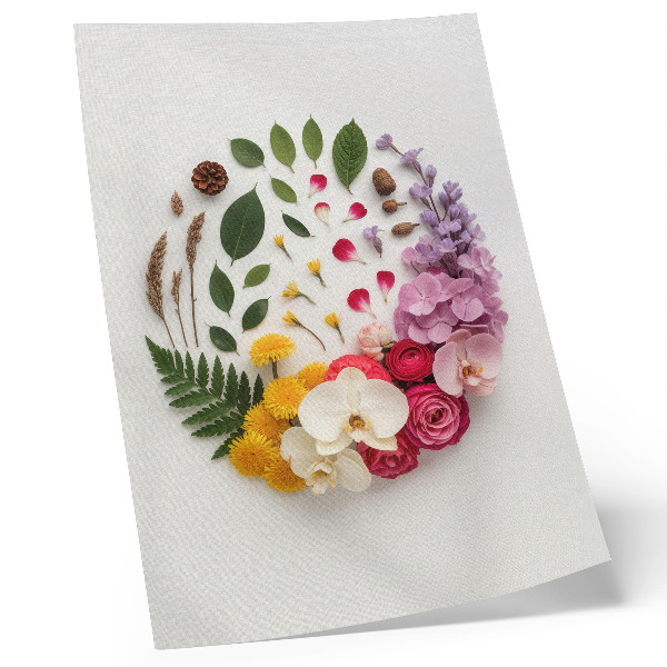 Art print A colorful composition of flowers and leaves in harmony