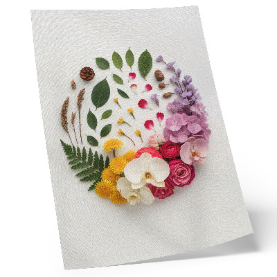 Art print A colorful composition of flowers and leaves in harmony