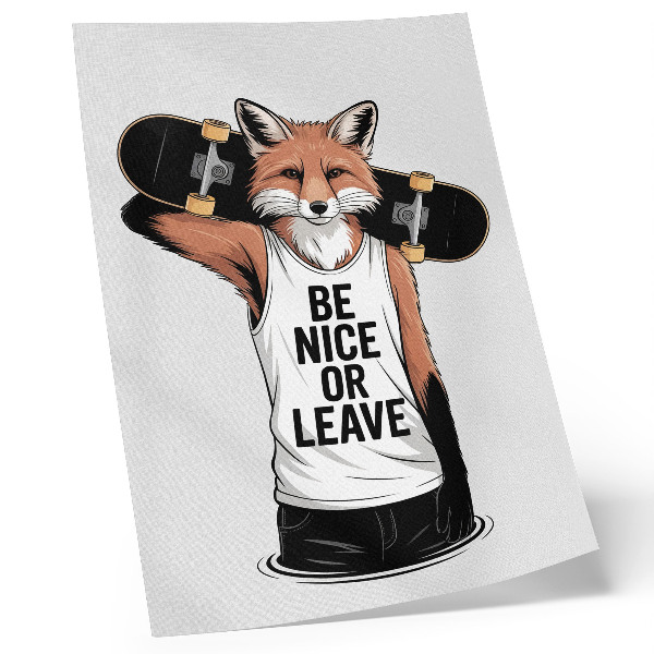 Art print Fox board inscription youth style