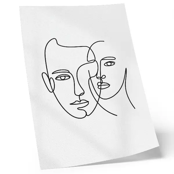 Minimalist line art emotions poster minimalist depth design
