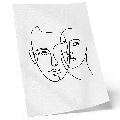 Poster Minimalist portraits line art depth emotions