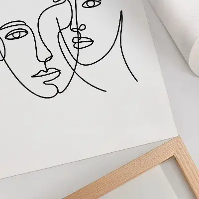 Minimalist line art emotions poster minimalist depth design