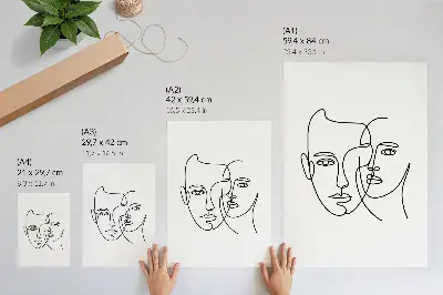 Minimalist line art emotions poster minimalist depth design