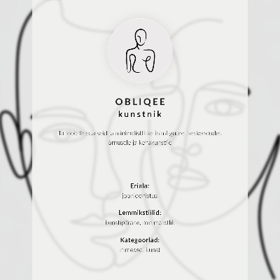 Poster Minimalist portraits line art depth emotions