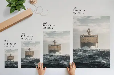 Ship at Sea wall art minimalist harmony and majesty design