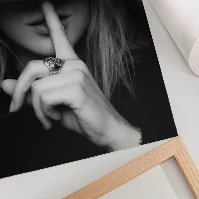 Mysterious figure in silence art print gentle hat motif poster