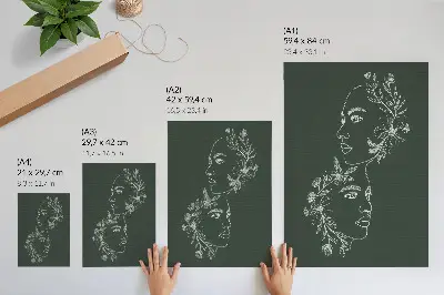 Premium wall art modern composition with delicate flowers