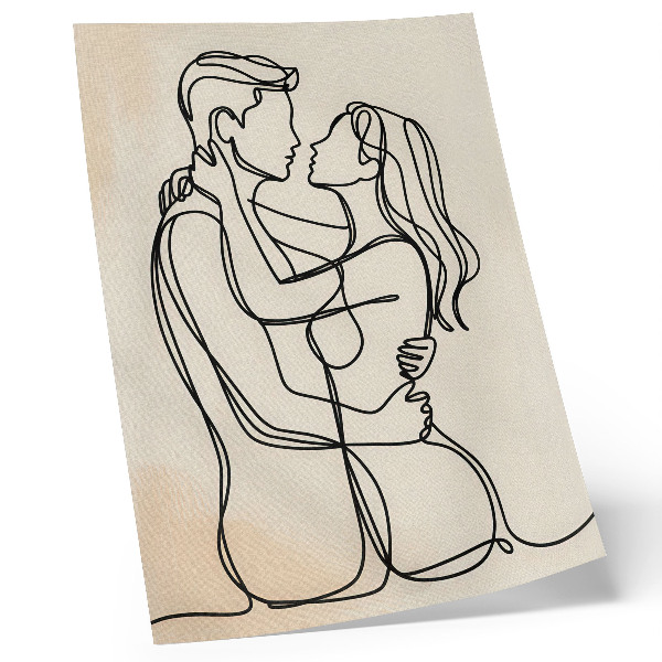 Poster Minimalist Beloved Couple Beige Background