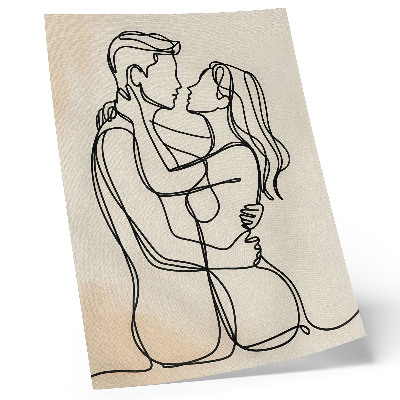 Poster Minimalist Beloved Couple Beige Background