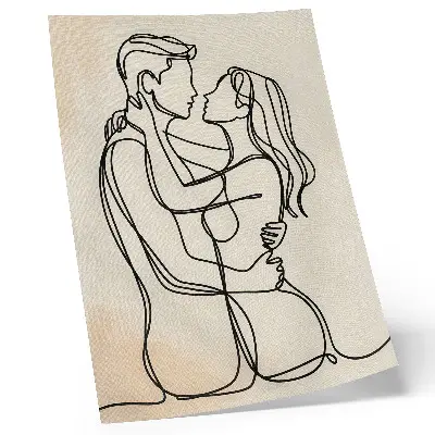 Minimalist Beloved Couple Poster with beige background