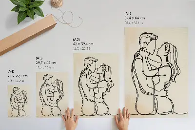 Minimalist Beloved Couple Poster with beige background