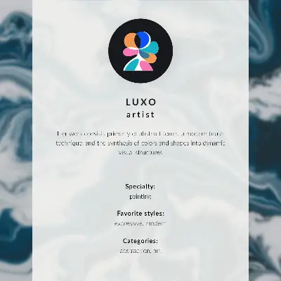 Decorative poster with abstract dynamic strokes in turquoise colors