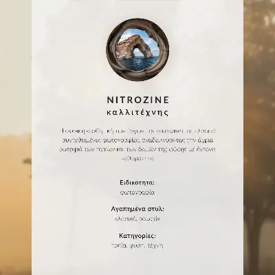 Poster autumn alley with symmetrical fog composition