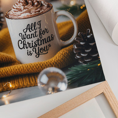 Premium wall art Mug with the inscription scarf yellow warm lights