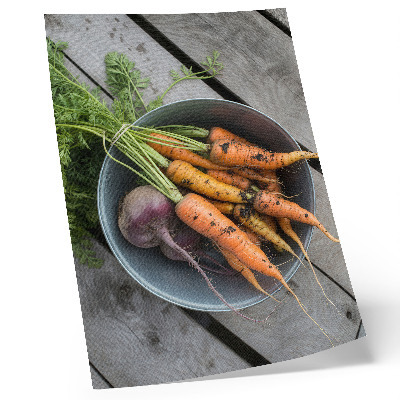 Art print Juicy vegetables bowl wood rustic style